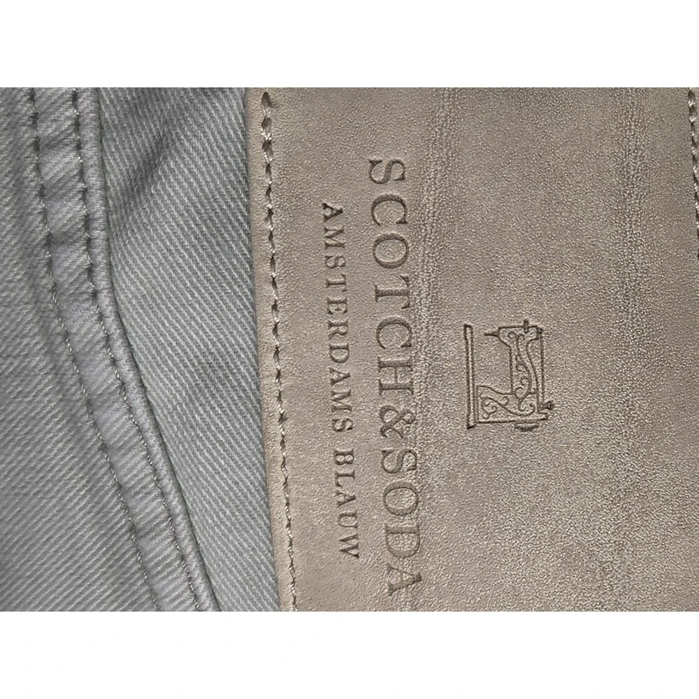 Scotch & Soda Jeans Ralston Mens W33 L34 Light Grey Washed Stretch Denim Pants